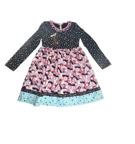 Matilda Jane Heart to Heart Halloween Fun Mixed Print Dress 10 k8 - Picture 1 of 8